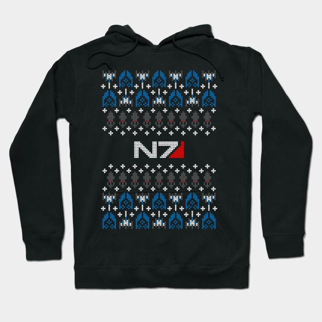 Ugly Mass Effect Christmas Sweater Hoodie by JWDesigns